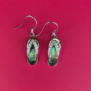 Abalone Shell Flip Flop Beach Earrings